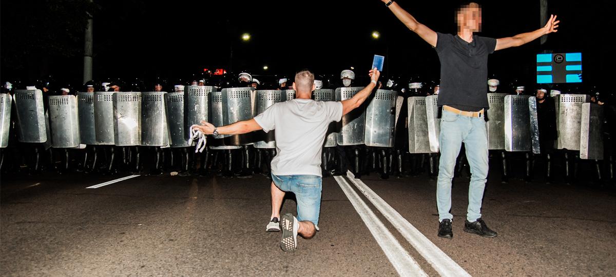 Акция протеста в Бресте в день выборов президента Беларуси 9 августа. Фото: , "Брестская газета"