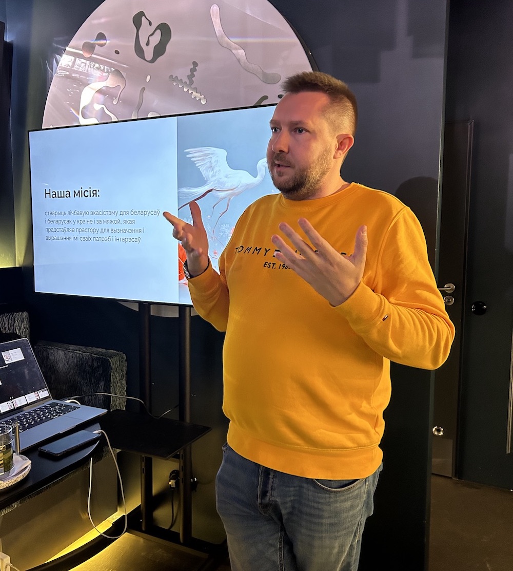 Сооснователь платформы «Новая Беларусь» Павел Либер рассказывает об итогах деятельности и о планах на будущее. Варшава, 1 декабря 2023 года. Фото: BGmedia