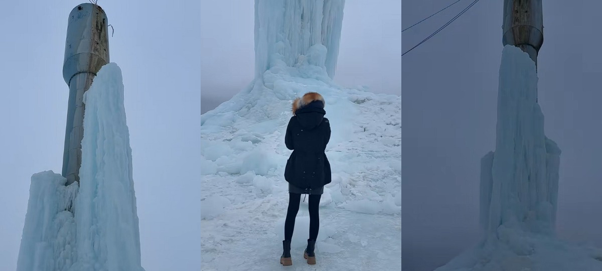 глыба льда на башне