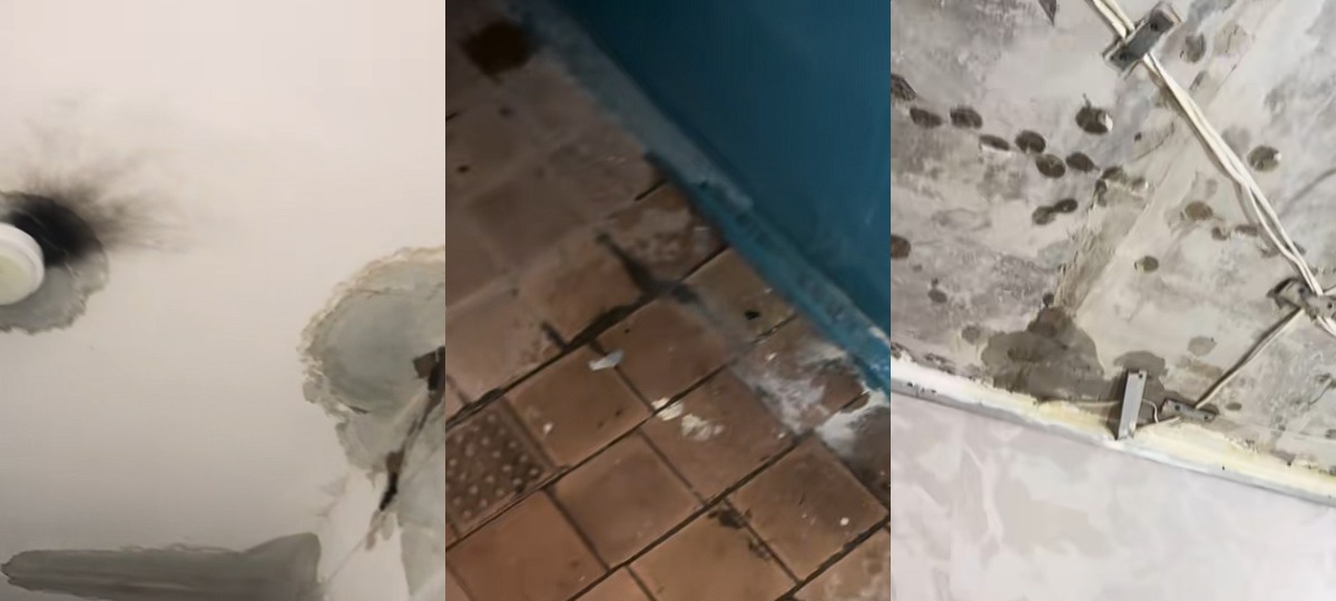 потолок протекает в подъезде дома