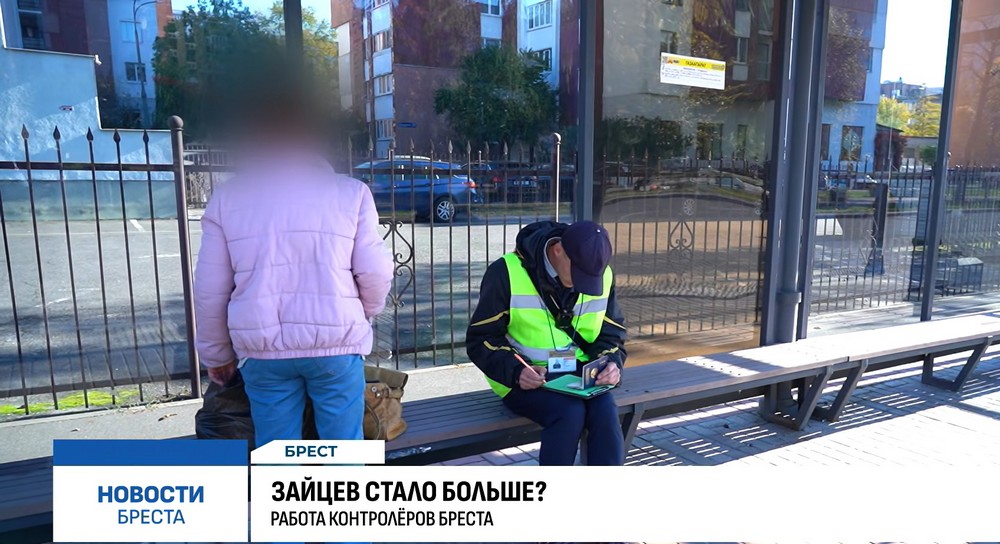 Брестский контролер выписывает штраф. Скриншот видео